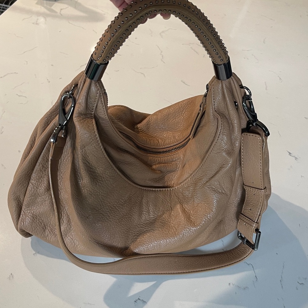 Kenneth Cole Tan Leather Hobo Bag